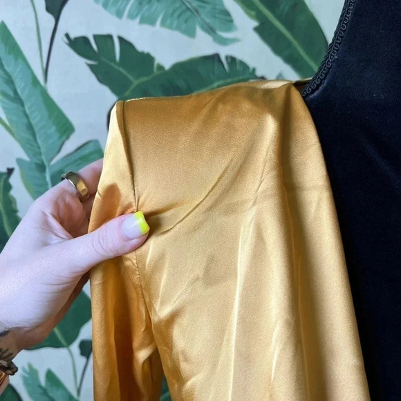 Pretty Little Thing Womens Yellow Ruched Plunge Cowl Neck Long Sleeve Dress 2 - Picture 9 of 14